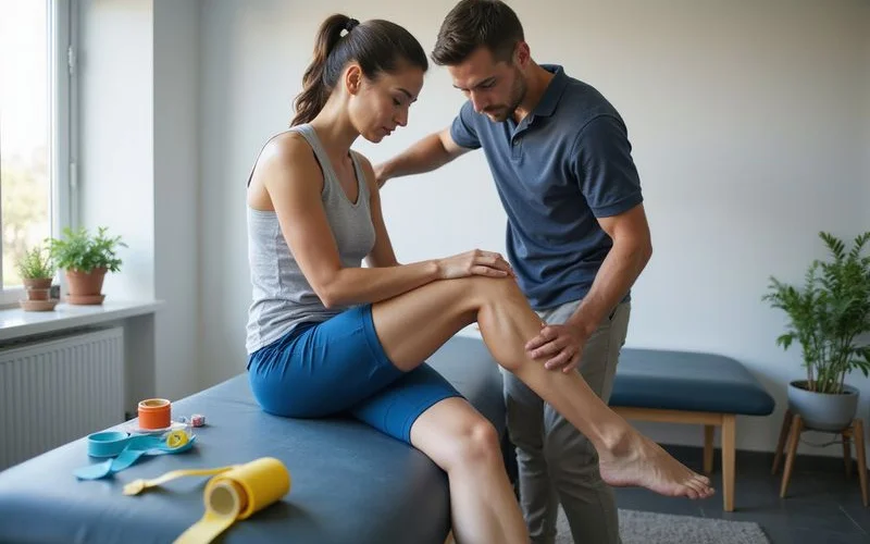 An athlete receiving a joint mobilisation treatment on the shoulder from a chiropractor in a sports-focused clinic setting